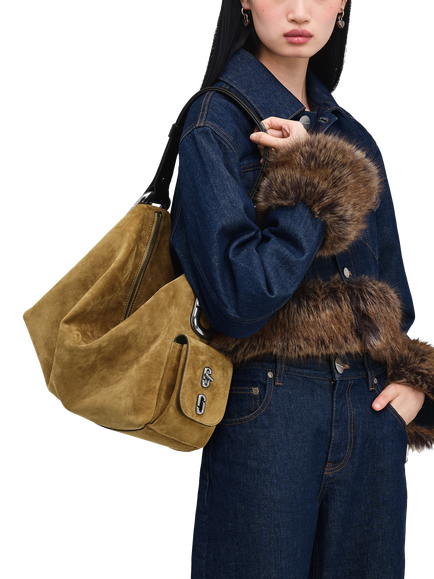 Marc Jacobs Scene Large Suede Shoulder Bag, Hazelnut - view 2, Hazelnut