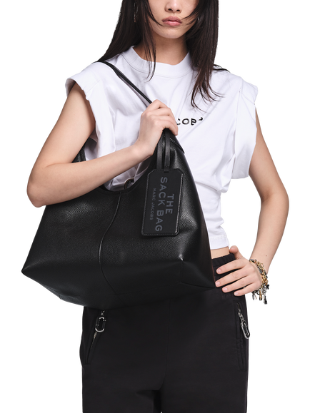 Marc Jacobs The Belted Leather Sack Shoulder Bag, Black - view 2, Black