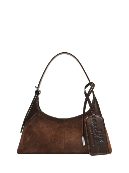 Marc Jacobs Small Suede Belted Sack Shoulder Bag, Dark Brown, Dark Brown