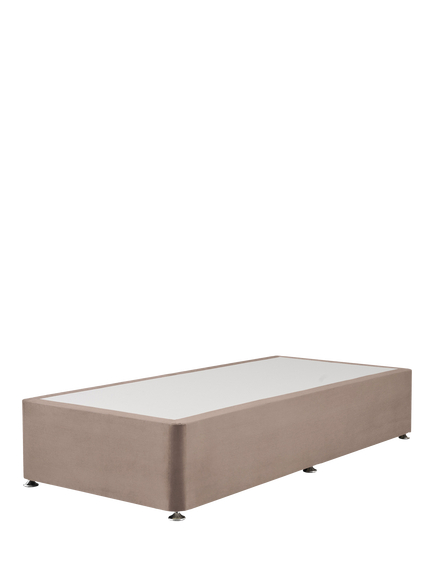 Silentnight Non-Sprung Upholstered Divan Base, Single, Brushed Textured Oatmeal
