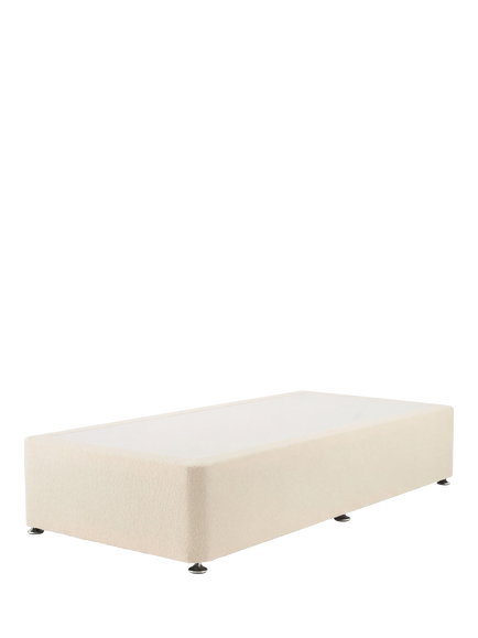 Silentnight Non-Sprung Upholstered Divan Base, Single, Ivory Boucle