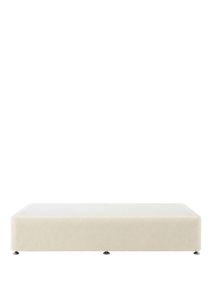 Silentnight Non-Sprung Upholstered Divan Base, Single - view 2, Ivory Boucle
