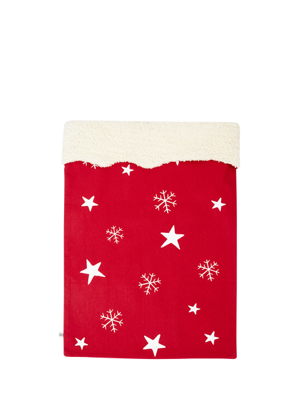 Frugi Kids' Reindeer Print Christmas Santa Sack, Scarlet/Multi - view 2, Scarlet/Multi