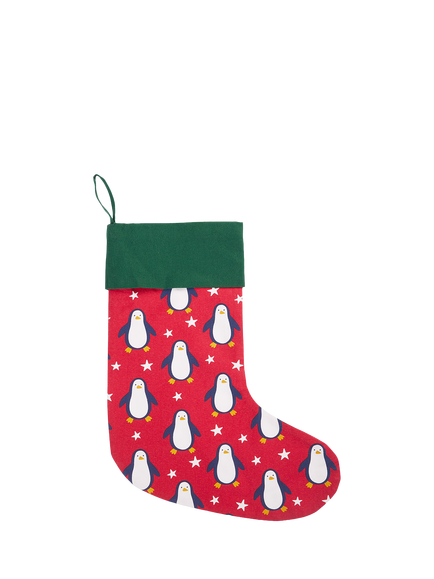 Frugi Kids' Yuletide Hanging Christmas Stocking, Scarlet/Multi, Scarlet/Multi