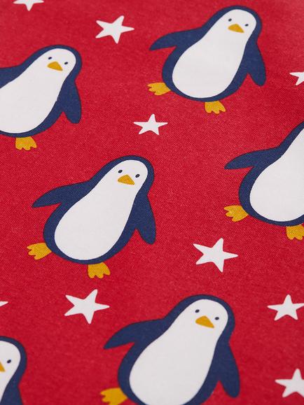 Frugi Kids' Yuletide Hanging Christmas Stocking, Scarlet/Multi - view 2, Scarlet/Multi