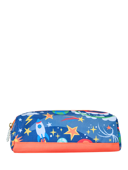 Frugi Kids' Crafty Space Print Pencil Case, Explore The Stars, Explore The Stars