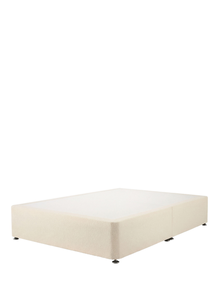 Silentnight Non-Sprung Upholstered Divan Base, Double, Ivory Boucle