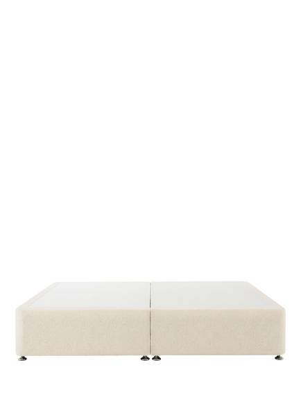 Silentnight Non-Sprung Upholstered Divan Base, Double - view 2, Ivory Boucle