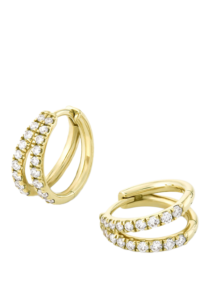 Dinny Hall 9ct Yellow Gold Duo Huggie Hoop Earrings, Gold