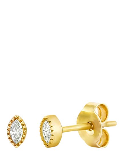 Dinny Hall Mini Diamond Stud Earrings, Gold