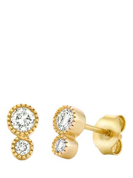 Dinny Hall Duo Diamond Stud Earrings, Gold