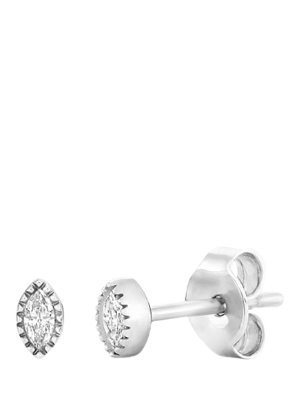Dinny Hall Mini Diamond Stud Earrings, White Gold