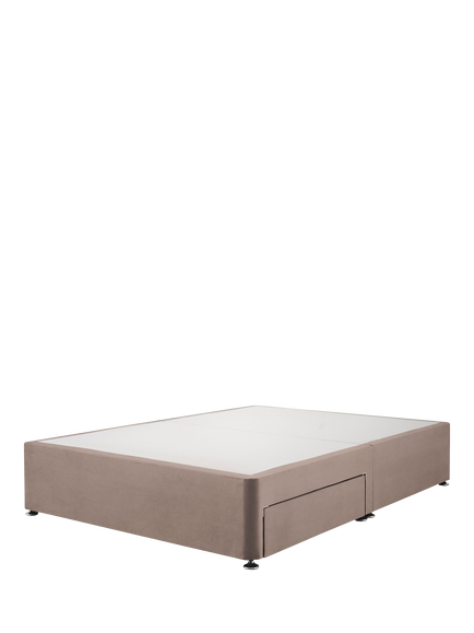 Silentnight Non-Sprung 2 Drawer Upholstered Divan Base, Double, Brushed Textured Oatmeal