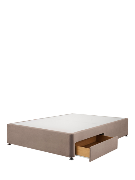 Silentnight Non-Sprung 2 Drawer Upholstered Divan Base, Double - view 2, Brushed Textured Oatmeal