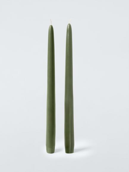 John Lewis The Colour Edit Unscented Tapered Candles, Set of 2, Avocado