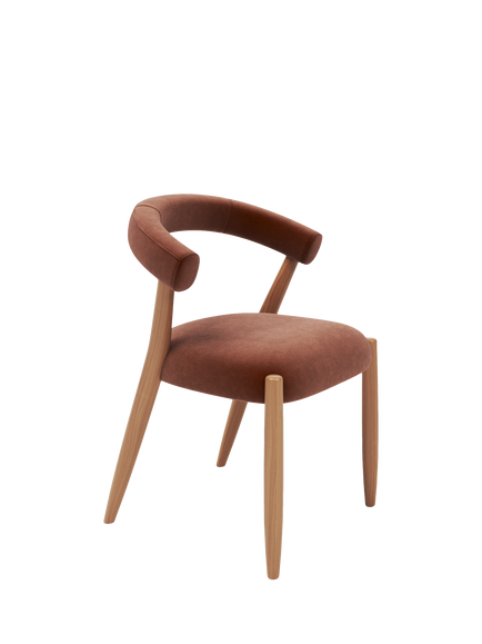 John Lewis Odell Dining Chair, Oak Leg, Atlas Kiln, Plush Umber