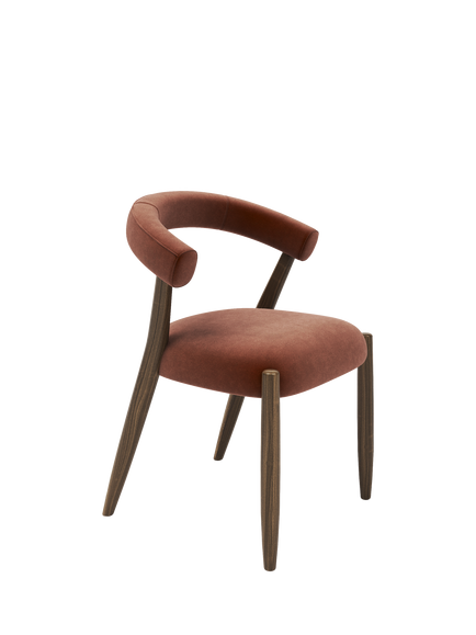 John Lewis Odell Dining Chair, Smoked Oak Leg, Atlas Kiln, Plush Umber