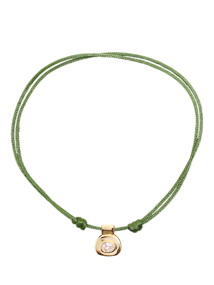 By Alona Sabine Oval Pendant Necklace, Green / Gold, Green / Gold