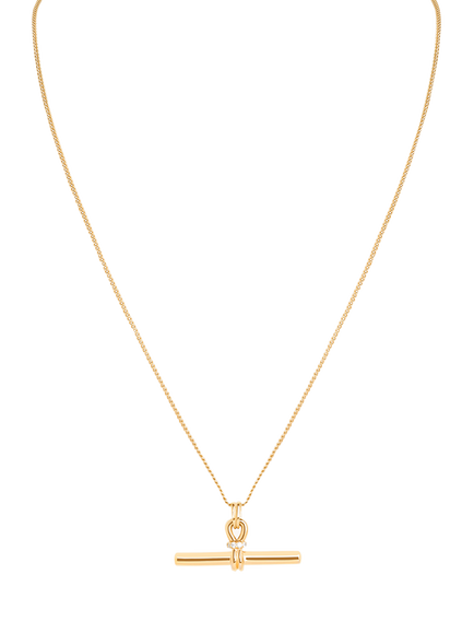 Astrid & Miyu Hardware T-Bar Pendant Necklace, Gold, Gold