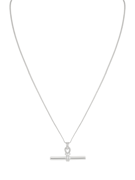Astrid & Miyu Hardware T-Bar Pendant Necklace, Silver, Silver