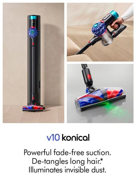 Dyson V10 Konical Cordless Vacuum Cleaner with Auto-Empty Dok, Black - view 2, Black
