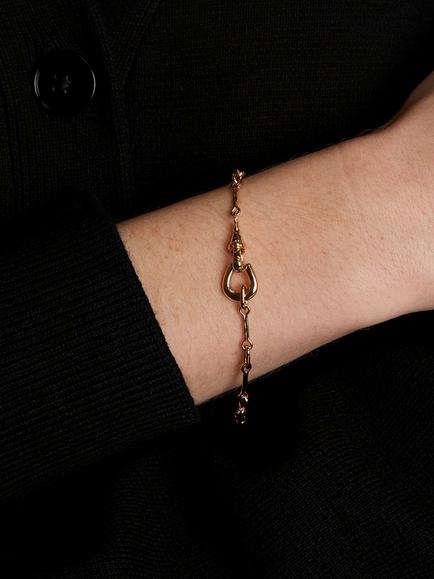 Astrid & Miyu Hardware Chain Bracelet, Gold - view 2, Gold