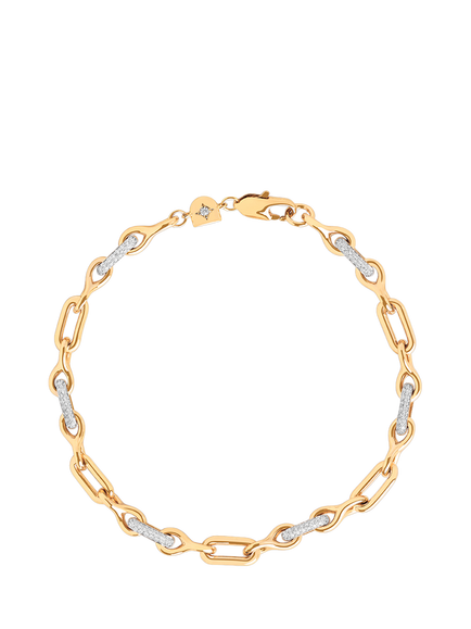 Astrid & Miyu Pavé Chain Link Bracelet, Gold, Gold