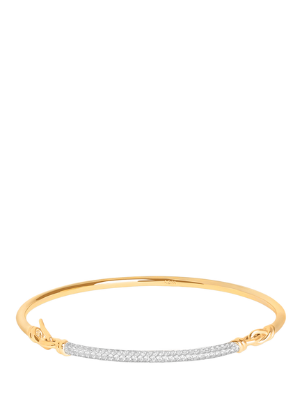 Astrid & Miyu Pavé Knot Bangle, Gold, Gold