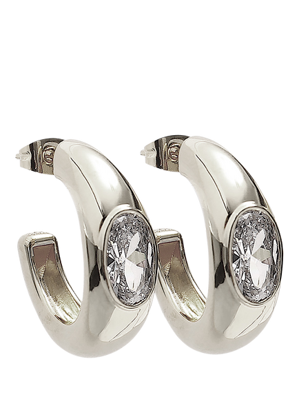 By Alona Belle Hoop Earrings, Silver, Silver