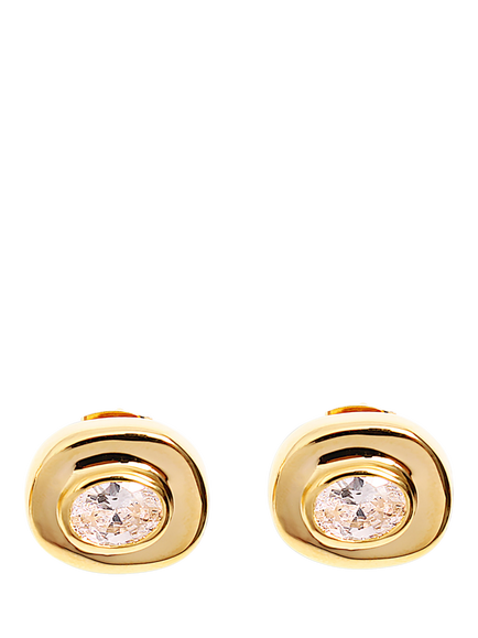 By Alona Ines Cubic Zirconia Stud Earrings, Gold, Gold