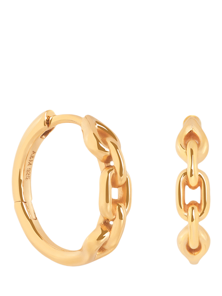 Astrid & Miyu Hardware Link Hoop Earrings, Gold, Gold