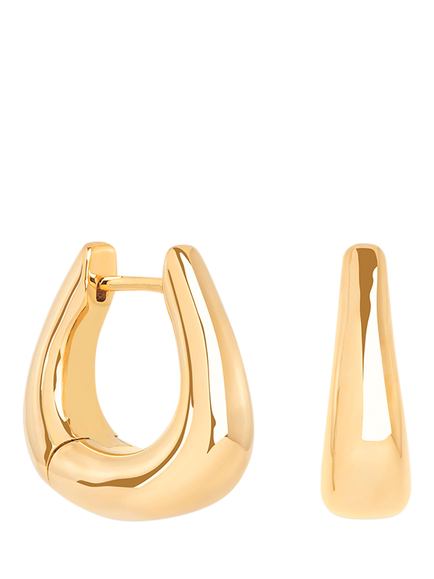 Astrid & Miyu Saddle Small Hoop Earrings, Gold, Gold