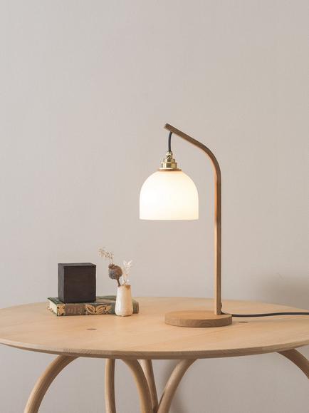 Tom Raffield Glass Bue Stem Table Lamp, Oak - view 2, Oak