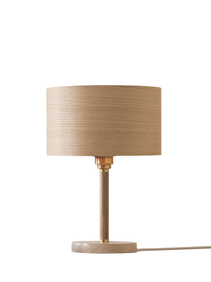 Tom Raffield Kanna Marble Base Table Lamp, Oak, Oak