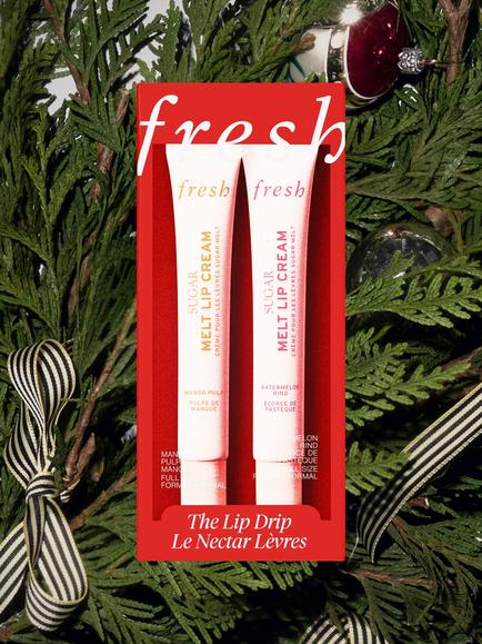 Fresh The Lip Drip Sugar Melt Lip Creams Duo Holiday Skincare Gift Set, 2 x 12g - view 2, Red