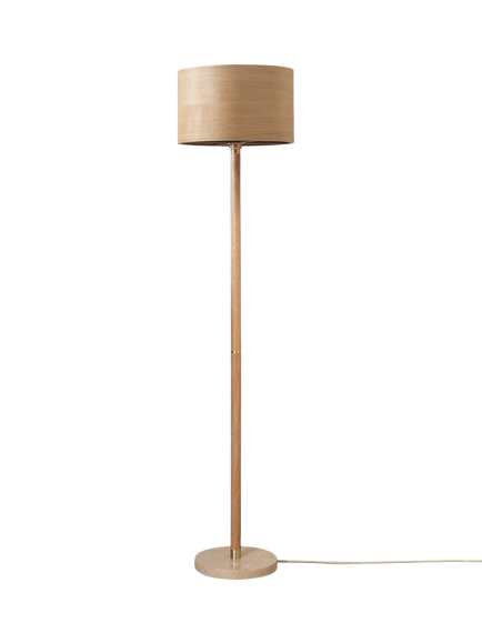 Tom Raffield Kanna Marble Floor Lamp, Oak, Oak