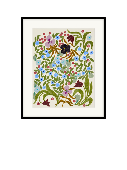 John Lewis La Poire 'Garden Blooms' Framed Print & Mount, 62 x 52cm, Green/Multi, Multi