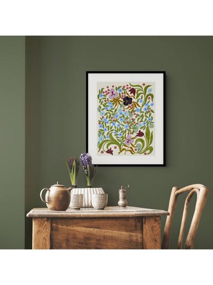 John Lewis La Poire 'Garden Blooms' Framed Print & Mount, 62 x 52cm, Green/Multi - view 2, Multi