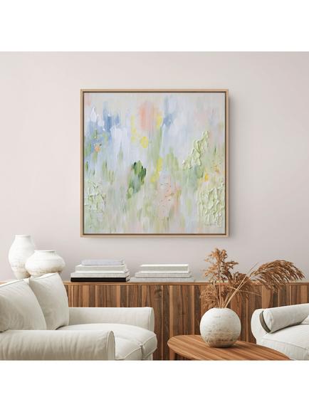 John Lewis Mercedes Lopez Charro 'Spring Treats' Framed Canvas Print, 84 x 84cm, Green/Multi - view 2, Multi