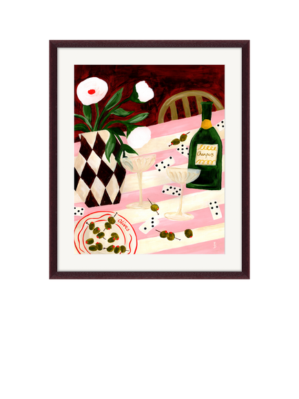 John Lewis Emily Daborn 'Champers & Dominoes' Framed Print & Mount, 63 x 53cm, Multi