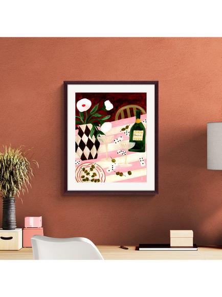 John Lewis Emily Daborn 'Champers & Dominoes' Framed Print & Mount, 63 x 53cm - view 2, Multi
