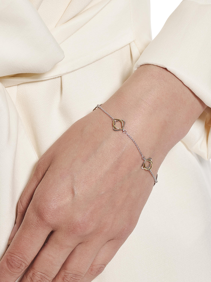 Kit Heath Alicia Station Bracelet, Silver / Yellow Gold - view 2, Silver / Yellow Gold