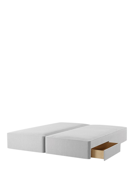 John Lewis OUTLET Pocket Sprung 2 Drawer Zip Link Divan Base, Super King Size, Brushed Tweed Grey