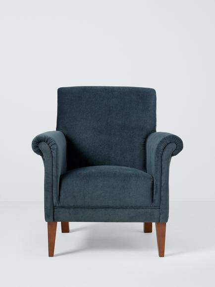 John Lewis Whitby Armchair, Dark Leg, Velvet Ocean - view 2, Velvet Ocean