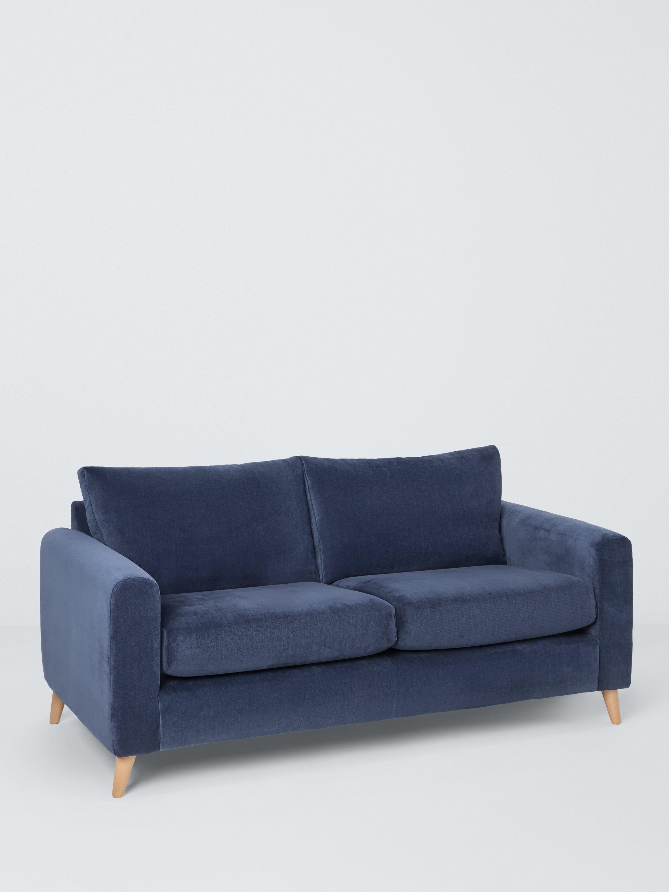 Strand Range, John Lewis Strand Large 3 Seater Sofa, Light Leg, Navy
