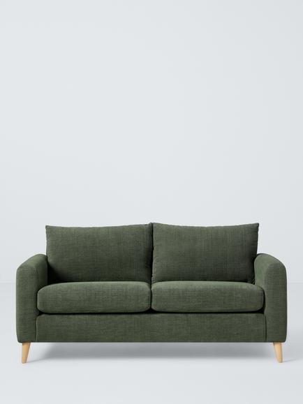 John Lewis Strand Large 2 Seater Sofa, Light Leg, Green - view 2, Green
