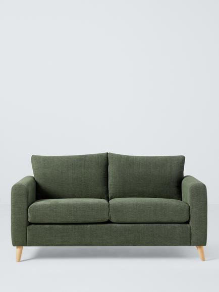 John Lewis Strand Medium 2 Seater Sofa, Light Leg, Green - view 2, Green
