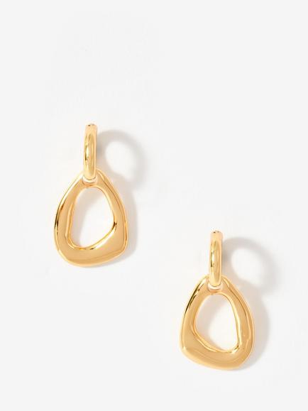Mint Velvet Sculpted Drop Earrings, Gold
