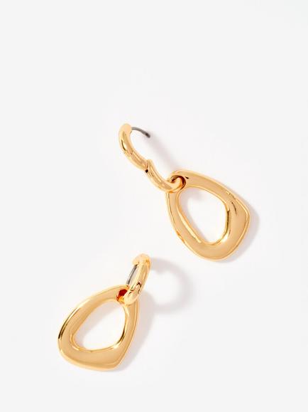 Mint Velvet Sculpted Drop Earrings - view 2, Gold
