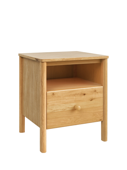 John Lewis OUTLET Spindle 1 Drawer Bedside Table, Oak, Oak